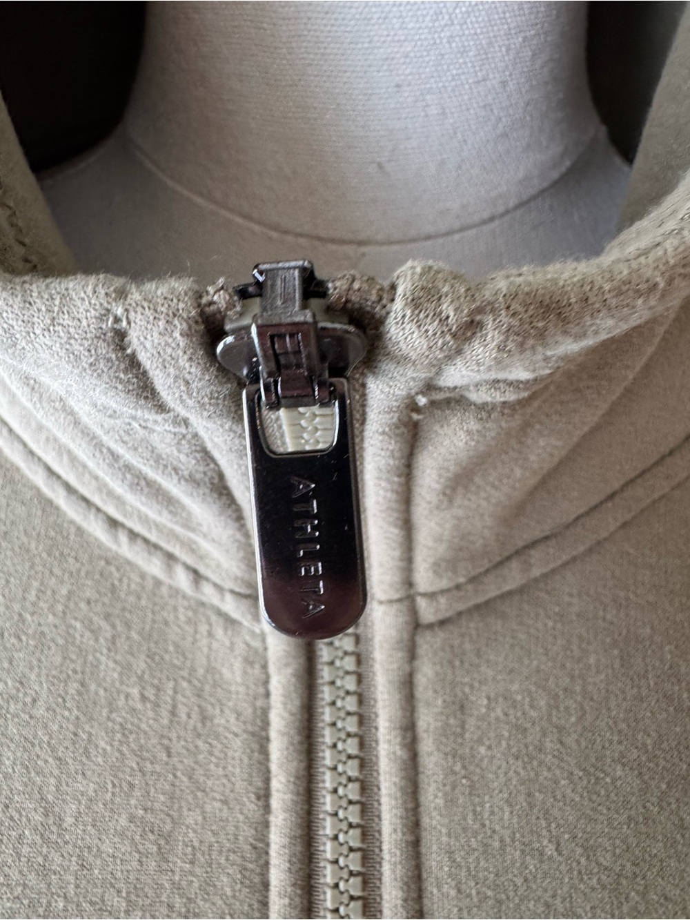 The Athleta Forever Fleece Half Zip Hoodie in Olive - size L - Picture 4 of 13